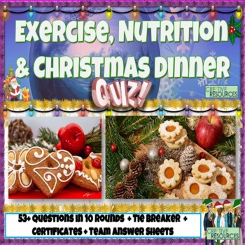 Preview of PE Exercises and Nutrition Health Christmas Quiz