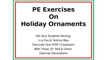 Preview of PE Exercises on Holiday Ornaments