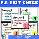 PE Exit Check | PE Self Assessment Posters | English and Spanish