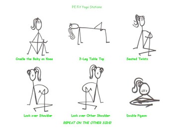 Preview of PE Fit Yoga Station Cards