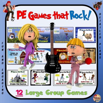 Preview of PE Games that Rock!- 12 Large Group Games Bundle