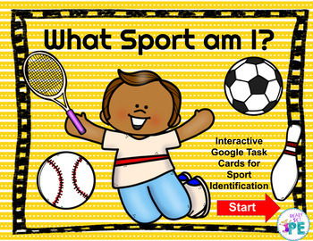 Preview of PE Google Classroom "What Sport am I?" Digital Task Cards