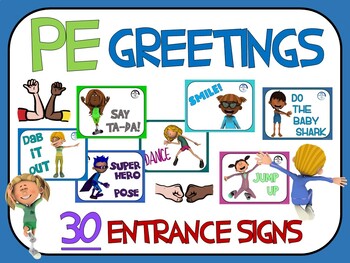 Preview of PE Greetings- 30 Entrance Signs