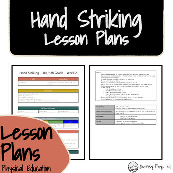 Preview of PE Hand Striking Lesson Plans TK-6th