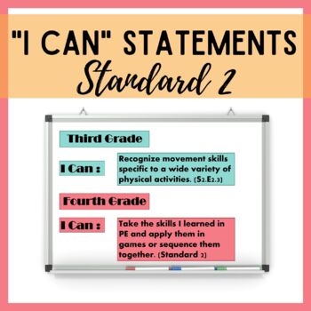 Preview of PE "I Can" Learning Targets | K-5 SHAPE Standard 2