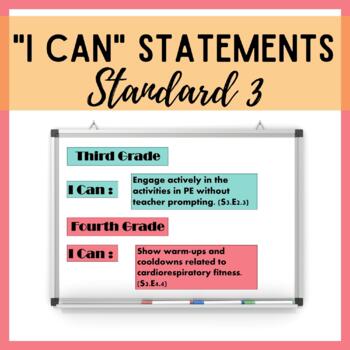 Preview of PE "I Can" Learning Targets | K-5 SHAPE Standard 3