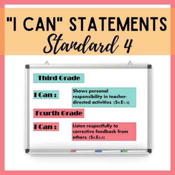 Preview of PE "I Can" Learning Targets | K-5 SHAPE Standard 4