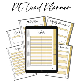 Preview of PE Lead digital planner, goodnotes, ipad planner, teaching digital planner