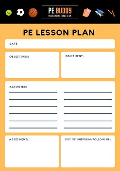 Preview of PE Lesson Plan Template