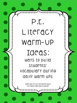 Preview of P.E. Literacy Warm-Up Ideas
