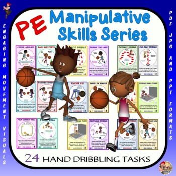 Preview of PE Manipulative Skill Series: 24 Hand Dribbling Tasks