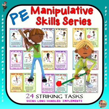 Preview of PE Manipulative Skill Series: 24 Striking Tasks Using Long-Handled Implements