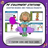 PE Equipment Stations and Task Cards- Scooter Boards and P