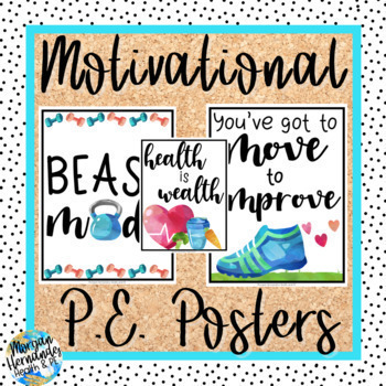 Preview of PE Motivational Posters | Classroom Décor 