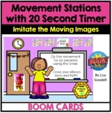 PE Movement Stations with 20 Second Timer BOOM CARDS for B