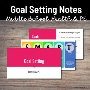 Preview of PE Notes: Goal Setting - Set and Track Fitness Progress with SMART Goals