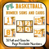 PE Number Visuals: Basketball Girl- Full Page Signs & Quar