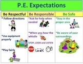 Physical Education Positive Behavior P.E. Expectations Poster