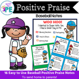 PE Baseball Positive Behavior Notes Home to Parents