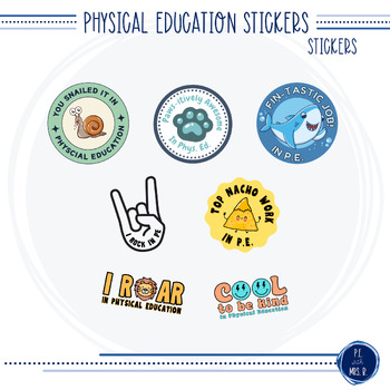 Preview of PE Positive Reinforcement Stickers | Cricut Stickers | Physical Education