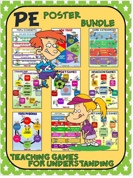 Preview of PE Poster Bundle: Teaching Games for Understanding (TGfU)- 9 Poster Package