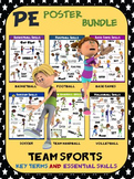 PE Poster Bundle: Team Sports- 6 Sport Skill and 6 Sport T