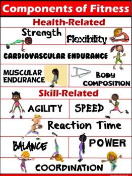 Preview of PE Poster: Components of Fitness- Health and Skill-Related