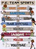 PE Poster: POINTING OUT PE- Team Sports