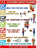 PE Poster: Station Expectations- Middle and High School Version