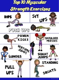 PE Poster: Top 10 Muscular Strength Exercises