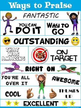 Preview of PE Poster: Ways to Praise!