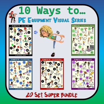 Preview of PE Posters: 10 Ways to...PE Equipment Visual Series - 20 Set Super Bundle