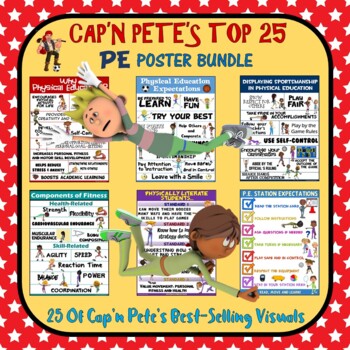 Preview of PE Posters: Cap'n Pete's Top Physical Education Posters - 25 Set Super Bundle