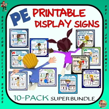 Preview of PE Printable Display Signs- 10 Pack Super Bundle