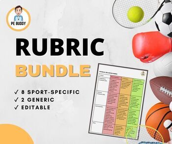 Preview of PE Rubric Bundle - 10 Rubrics for different sports!