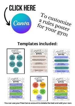 PE Rules poster (digital download link to Canva) by That'll Teach Em