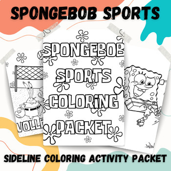Preview of PE Sideline Assignment: SpongeBob Sports Coloring Packet