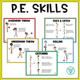 PE Skills Signs | Printable | Throw, Catch, Strike and Rol