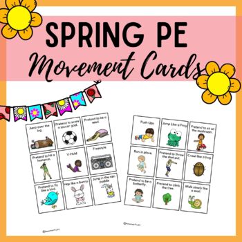 Preview of PE Spring Movement Flashcard Freebie
