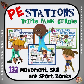 Preview of PE Stations: Triple Pack Bundle- 132 Movement, Skill and Sport Zones