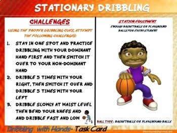 PE Skill Stations and Task Cards- “Hand Dribbling and Ball Control”