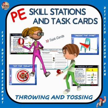Preview of PE Skill Stations and Task Cards- Throwing and Tossing