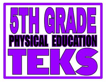 Preview of PE TEKS Posters- 5TH FIFTH GRADE editable SLIDES OR PRINT & USE - PHYS ED