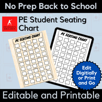 Preview of PE Teacher Resources: Student Seating Chart for the PE Classroom