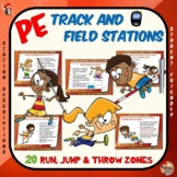 PE Track and Field Stations- 20 Run, Jump and Throw Zones
