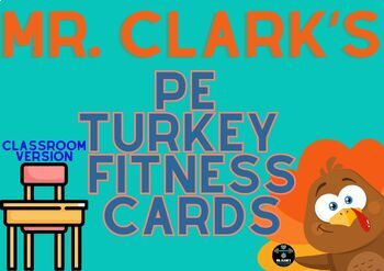 Preview of PE Turkey Fitness Cards Classroom Version