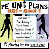 Preview of PE Unit Plans Bundle  |  KG1, KG2 or Grade 1