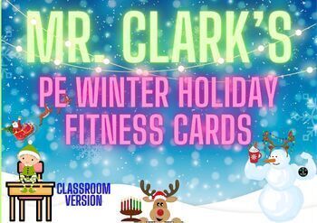 Preview of PE Winter Holiday Fitness Cards Classroom Version
