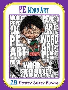 Preview of PE Word Art- 28 Poster Super Bundle