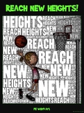 PE Word Art Poster: "Reach New Heights"